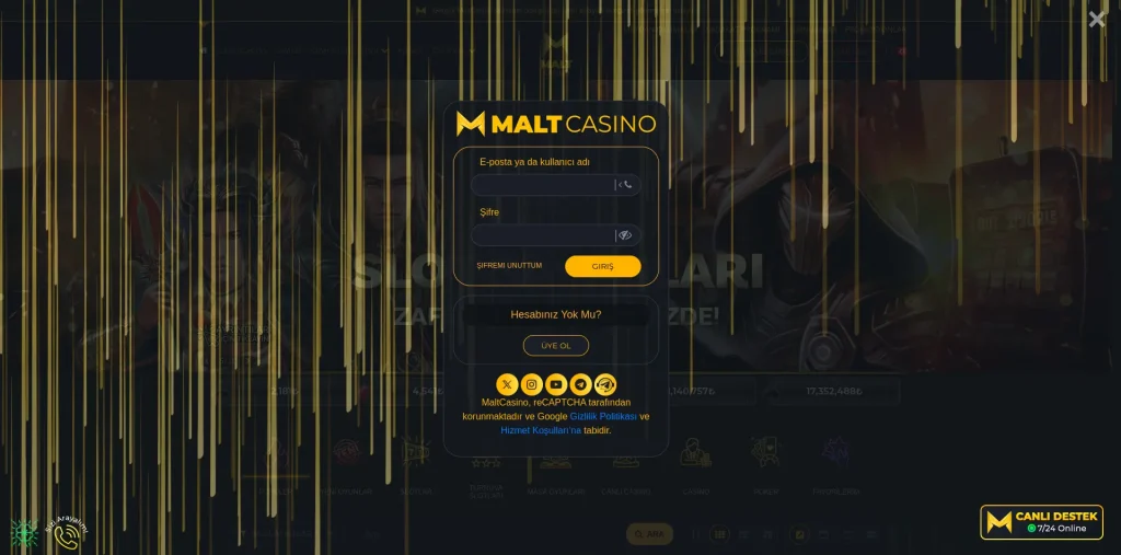 Maltcasino Giriş İşlemi